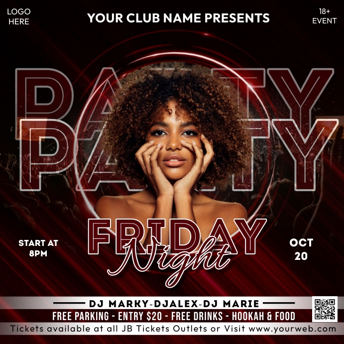 Friday Night Party Publicação no Instagram template