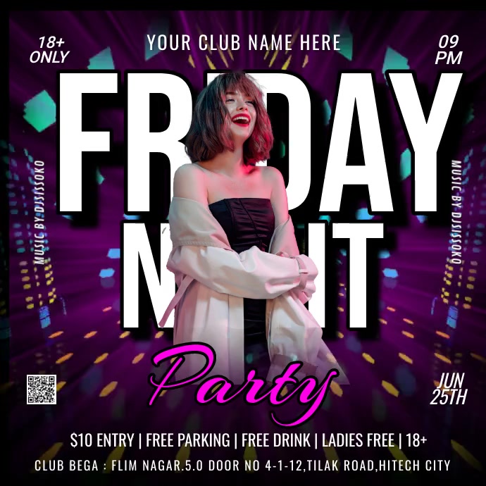 Friday Night Party Template PosterMyWall