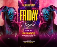 Friday Night Party Medium Rectangle template