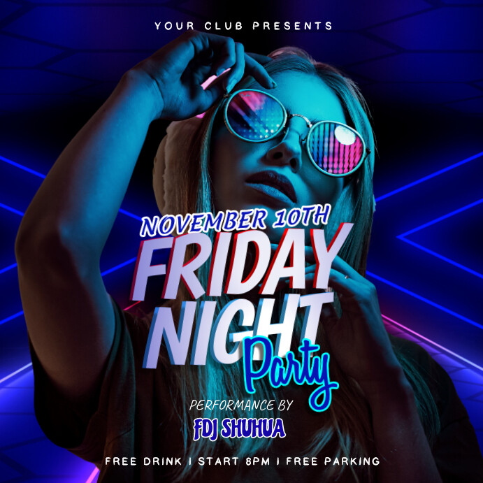 Friday Night Party Template | PosterMyWall
