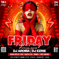 Friday Night Party Square (1:1) template