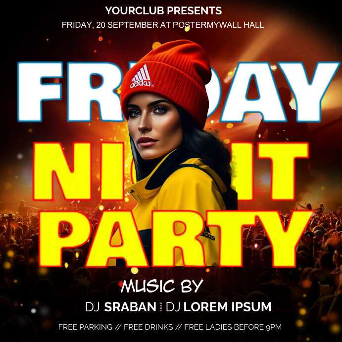 Friday night party Template PosterMyWall