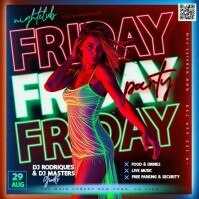 Friday Night Party Event Ad Design Template Square (1:1)