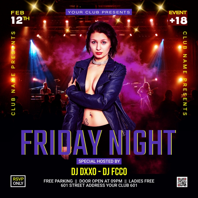 friday night party flyer Iphosti le-Instagram template