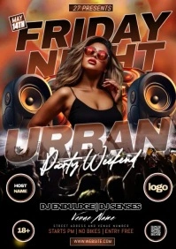 Friday Night Party Flyer A1 template