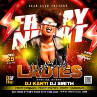 Black Ladies Night Party 方形(1:1) Template