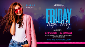 Friday Night Party Flyer Design Twitter Post template