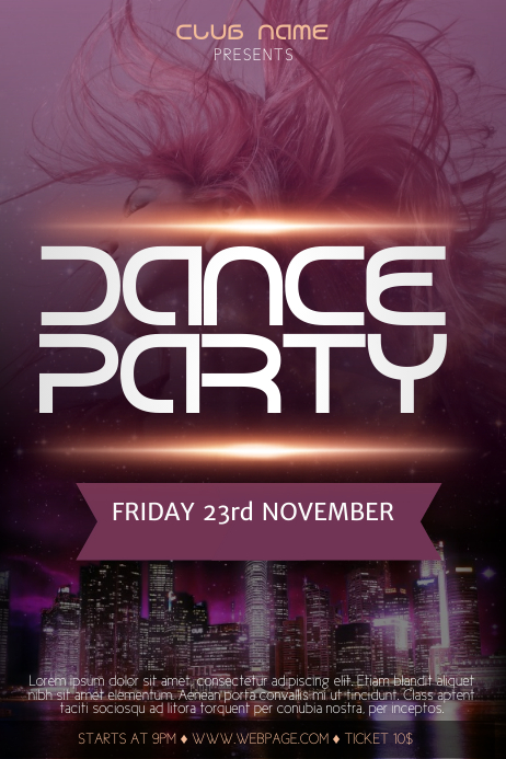 Sjabloon Friday Night Party Template Free Postermywall
