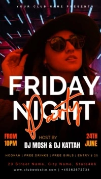 Friday night party poster (1) Instagram Story template