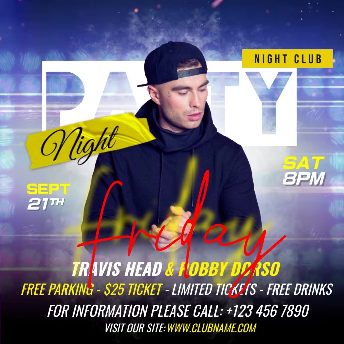 Friday Night Party Video Ads Instagram Plasing template
