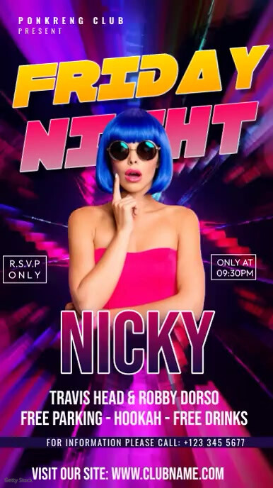 Friday Night Party Video Instagram Story template