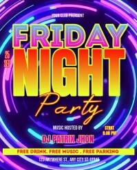 Friday night party video Instagram Portrait template