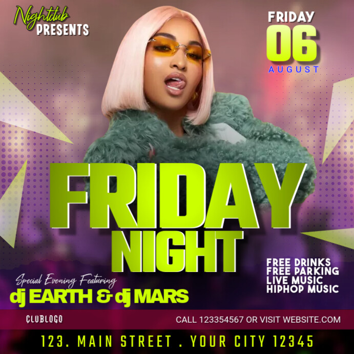 FRIDAY NIGHT POSTER PARTY Template | PosterMyWall