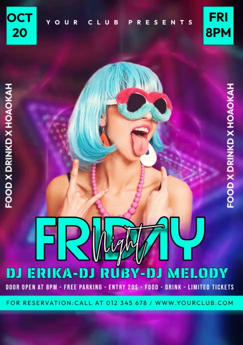 Friday Night Poster Video A4 template
