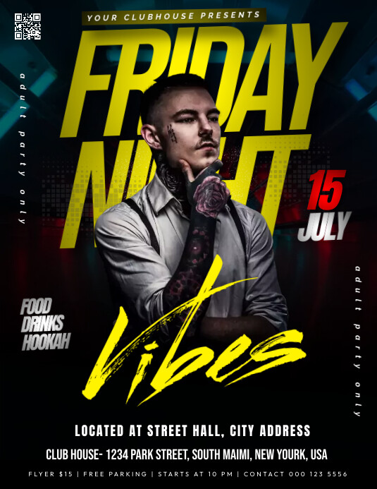 FRIDAY NIGHT VIBES Template | PosterMyWall