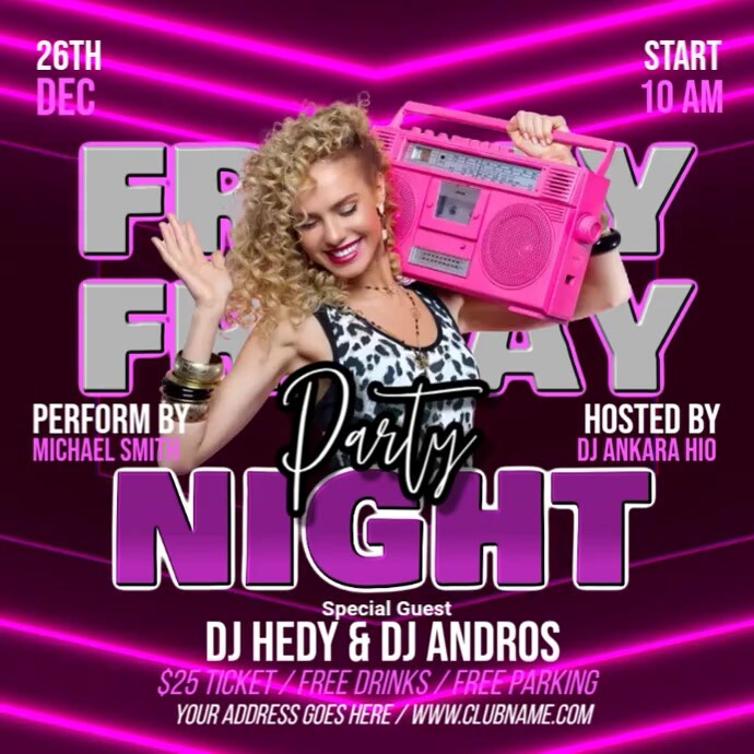 Friday Night Vibes Party Template PosterMyWall