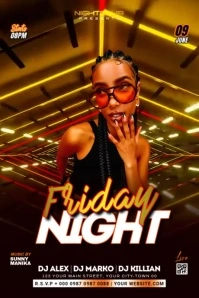 friday night video ads flyer Плакат template