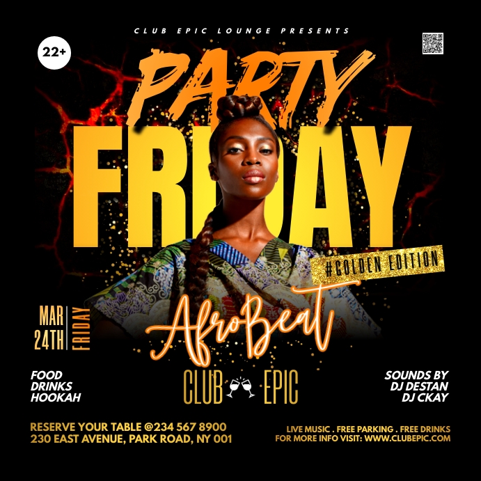 Friday nightclub party flyer design Template | PosterMyWall