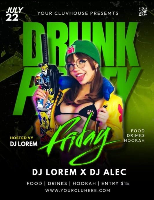 FRIDAY PARTY Folheto (US Letter) template