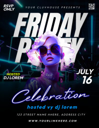 FRIDAY PARTY Løbeseddel (US Letter) template