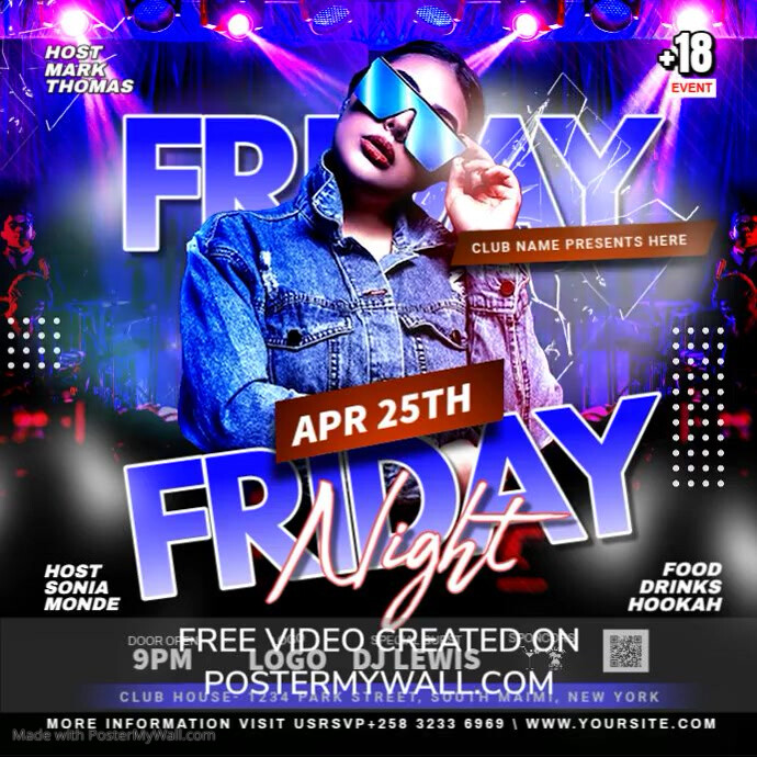 FRIDAY PARTY Template | PosterMyWall