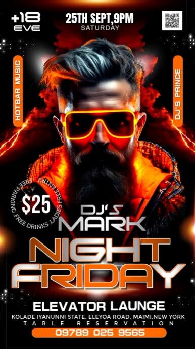 FRIDAY PARTY Indaba yaku-Instagram template