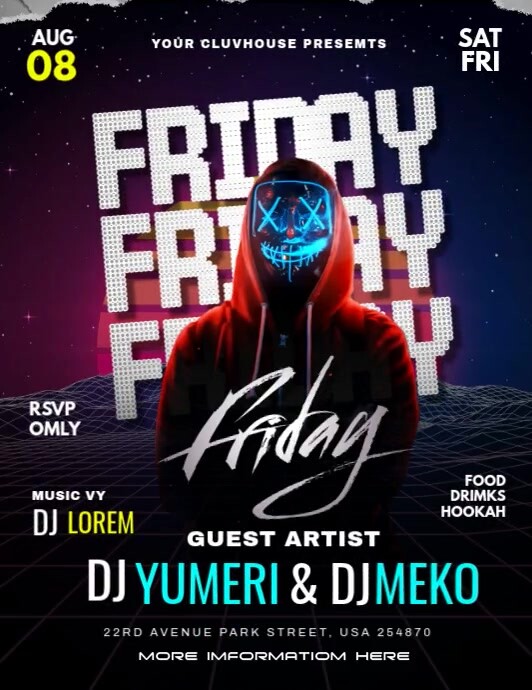 FRIDAY PARTY Template | PosterMyWall