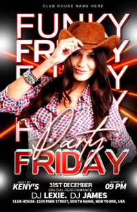 friday party Halbe Seite breit template