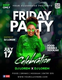 FRIDAY PARTY Løbeseddel (US Letter) template