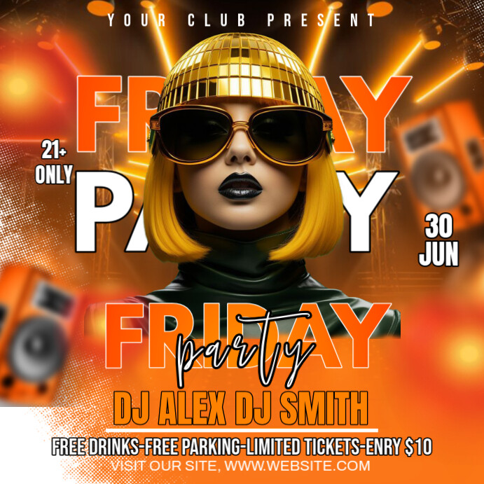 Friday party Template | PosterMyWall