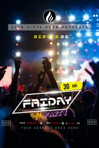 Friday party Pinterest Graphic template