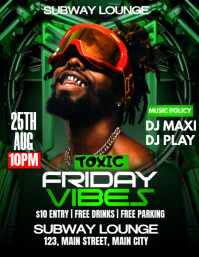 friday party vibes Flyer (US Letter) template