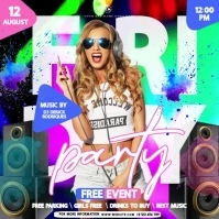 Friday Party Video Design Template Isikwele (1:1)