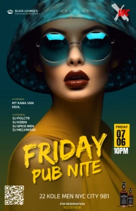 Friday Pub Night flyer Tabloid template