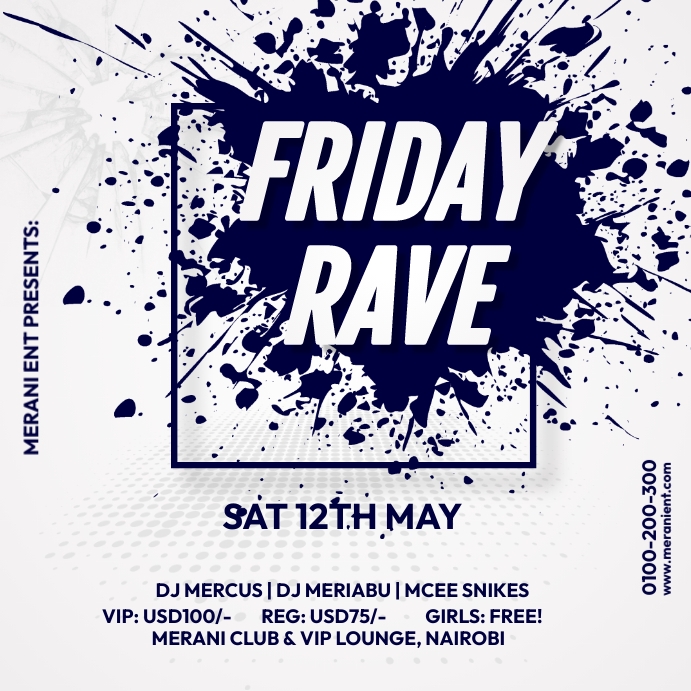 Plantilla de Viernes Rave | PosterMyWall