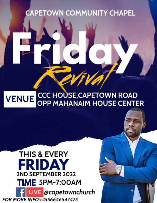 Friday revival service (1) Template | PosterMyWall