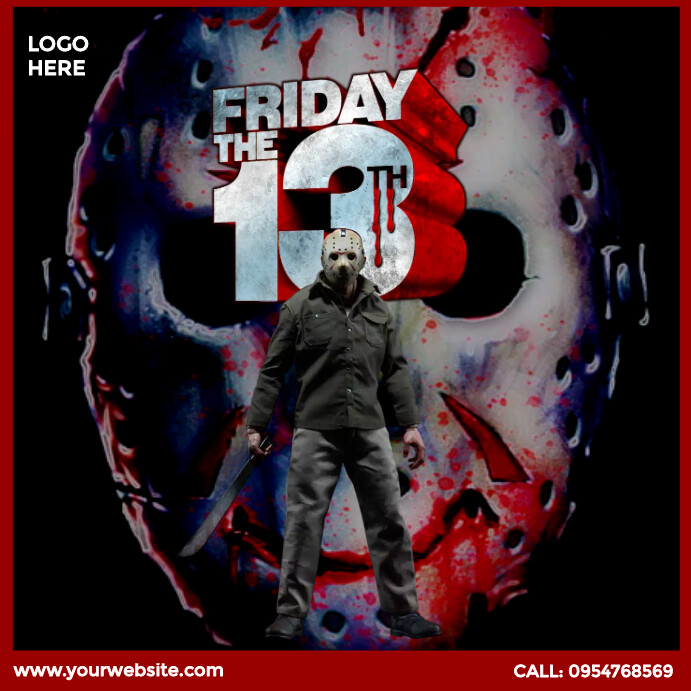 Friday the 13th โพสต์บน Instagram template