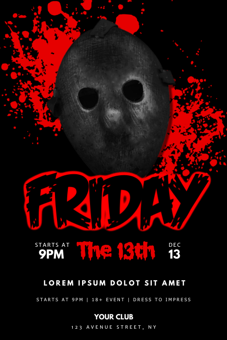 Friday The 13th Flyer Template Postermywall