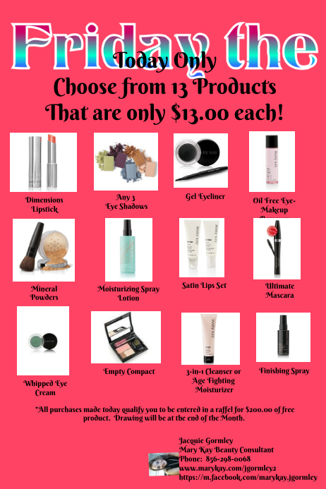 Mary Kay Friday The 13th Sale Template Postermywall