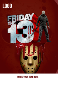 Red Horror Movie Promotion Poster Template