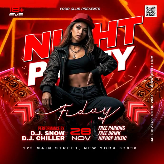 friday vibe party Template | PosterMyWall