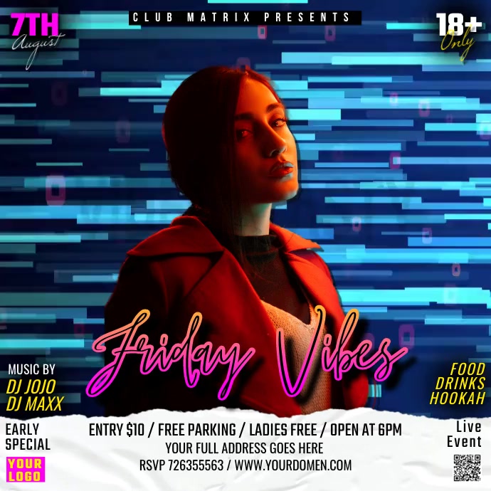 friday vibes Instagram Post template