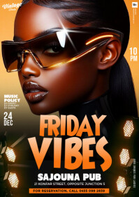 Friday Vibes Night Club Event Party Event Flyer A4 template