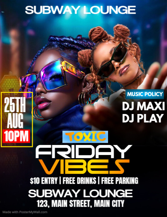 friday vibes party Template | PosterMyWall