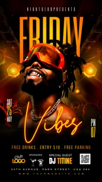 friday vibes party Instagram Story template