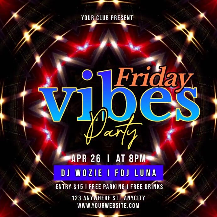 Friday Vibes Party Instagram Post template