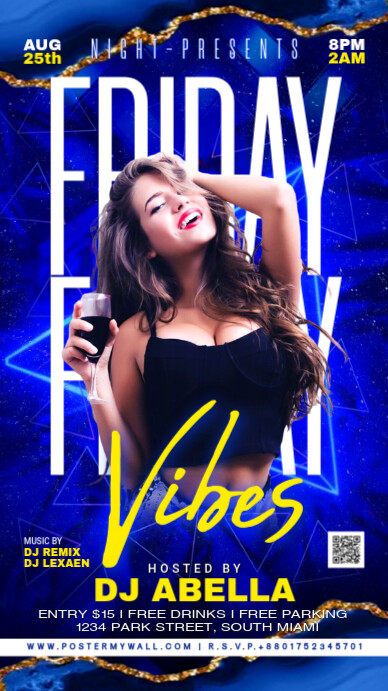 friday vibes party Instagram Story template
