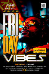 friday vibes party Cartaz template