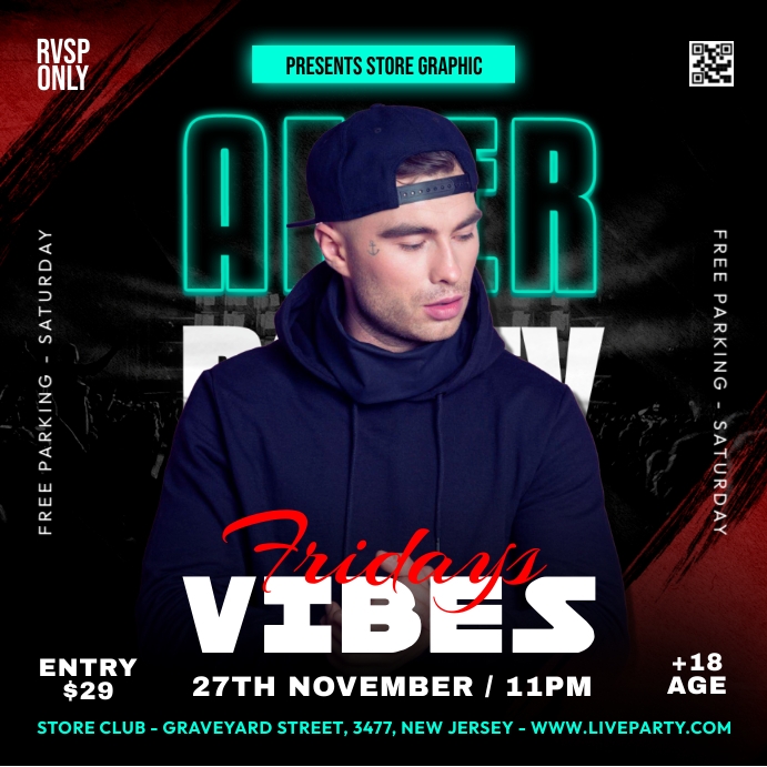 Plantilla de Friday Vibes Party Flyer | PosterMyWall