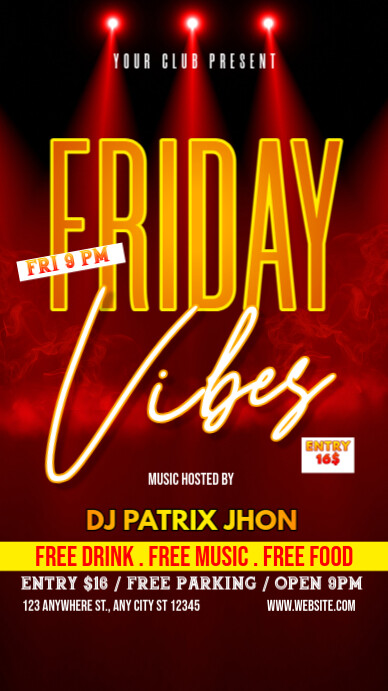 Friday vibes poster Template | PosterMyWall